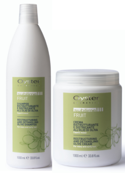 Pachet profesional pentru restructurare par ondulat/cret- OYSTER Sublime Olive Pack 2x1000 ml