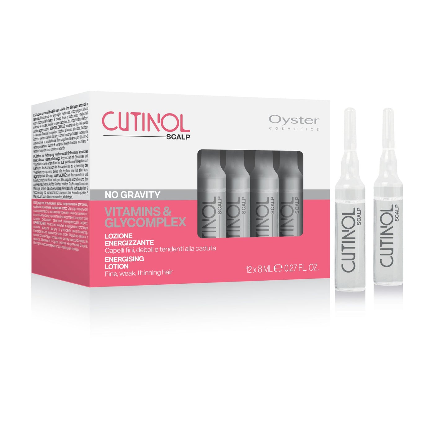 Fiole tratament împotriva căderii părului OYSTER Scalp No Gravity - 12 x 8 ml