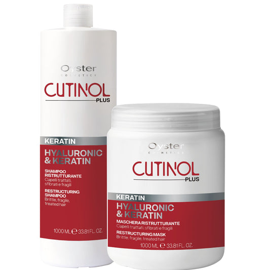 Pachet tratament restructurare păr fragil OYSTER Cutinol Keratin Pack - Salon Size