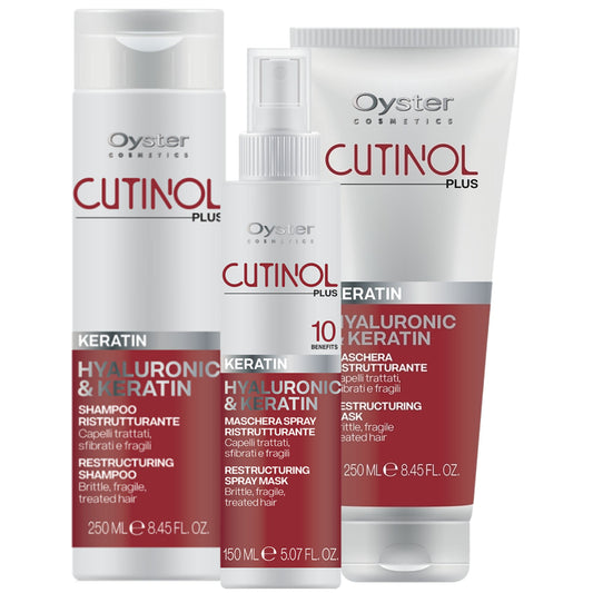 Pachet tratament restructurare păr fragil OYSTER Cutinol Keratin Pack - 3 pași
