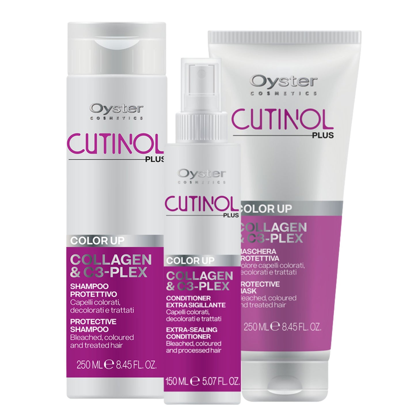Pachet tratament păr vopsit OYSTER  Cutinol Color Up Pack - 3 pași