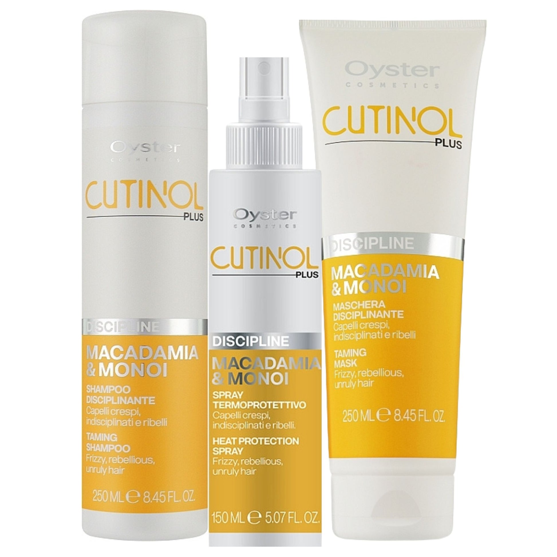Tratament complet pentru păr rebel OYSTER Cutinol Discipline Pack - 3 pași